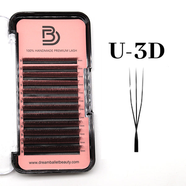 DREAM BALLET  U-shaped 3D Eyelash Extension New Style U Shape W Bloom Lashes Premade Fans Lightweight Fluffy Mink Faux Eyelashes