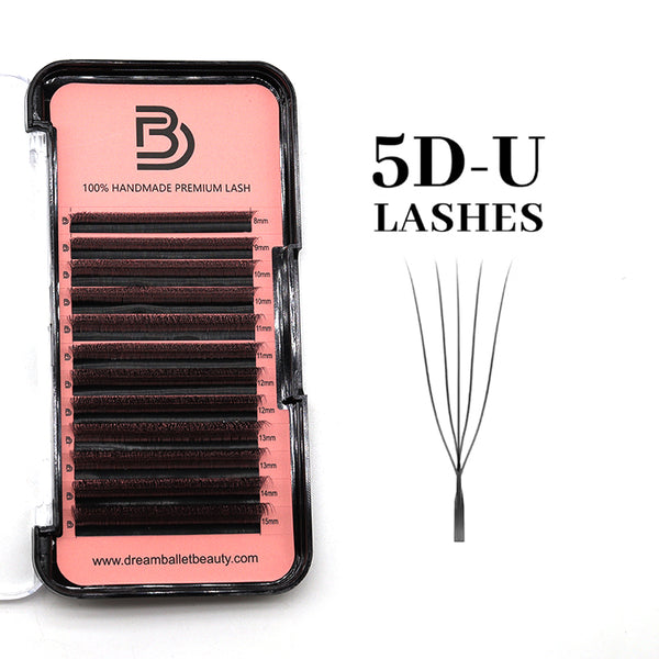 DREAM BALLET  U-shaped 5D Eyelash Extension New Style U Shape W Bloom Lashes Premade Fans Lightweight Fluffy Mink Faux Eyelashes