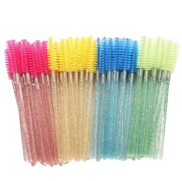 50pcs/lot Crystal Handle Eyelash Brushes